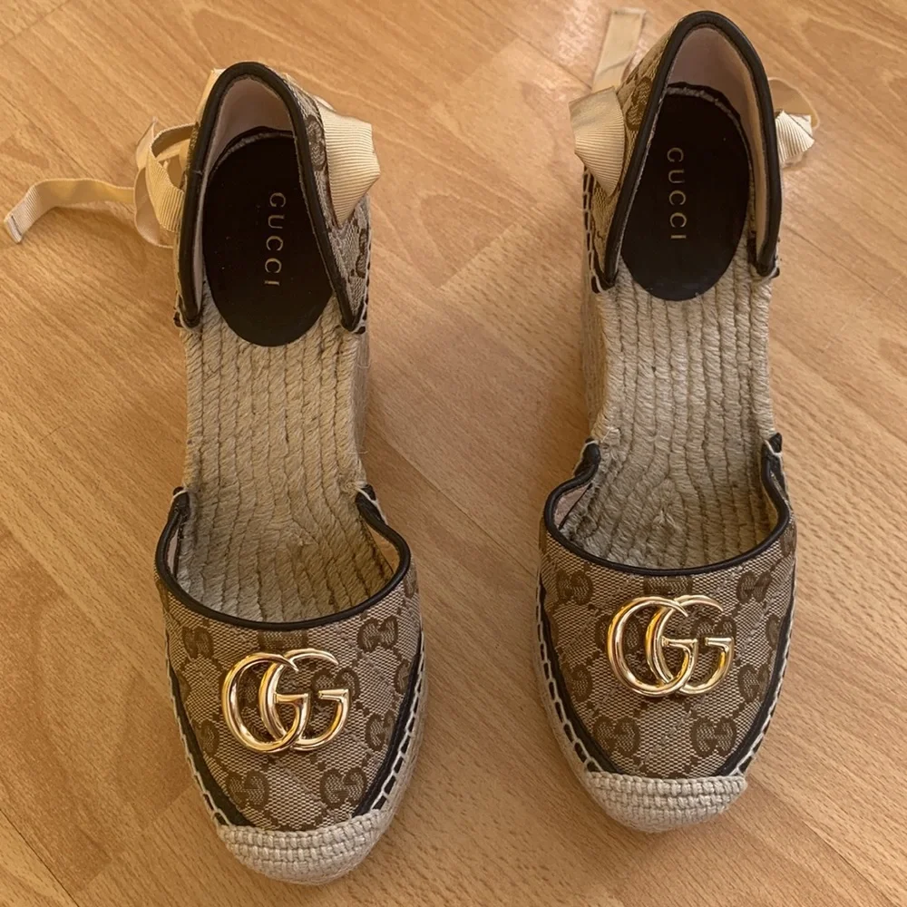 Gucci GG matelassé platform espadrille